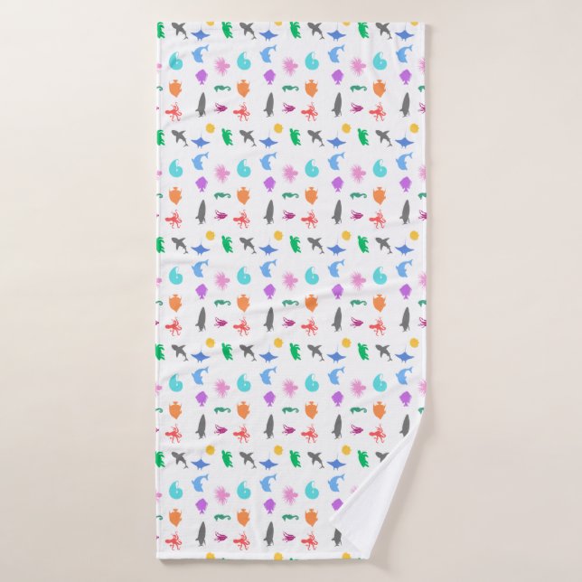 Marine animals patterned bath towel (Bath Towel)