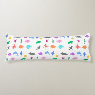 Marine animals patterned body pillow