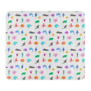 Marine animals patterned cutting board