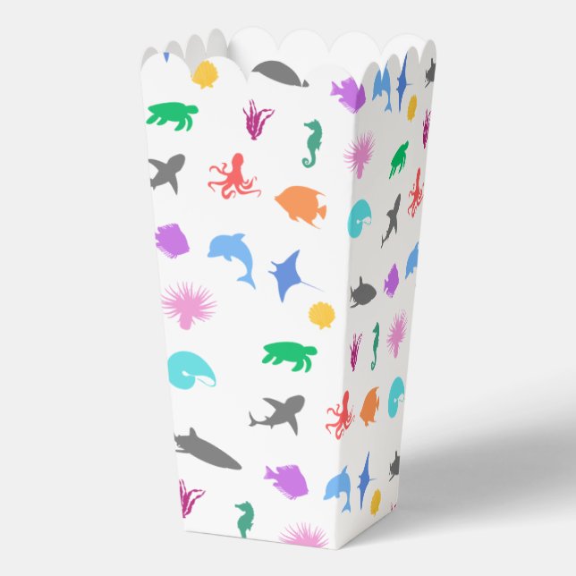 Marine animals patterned favor box (Back)