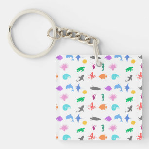 Marine animals patterned keychain