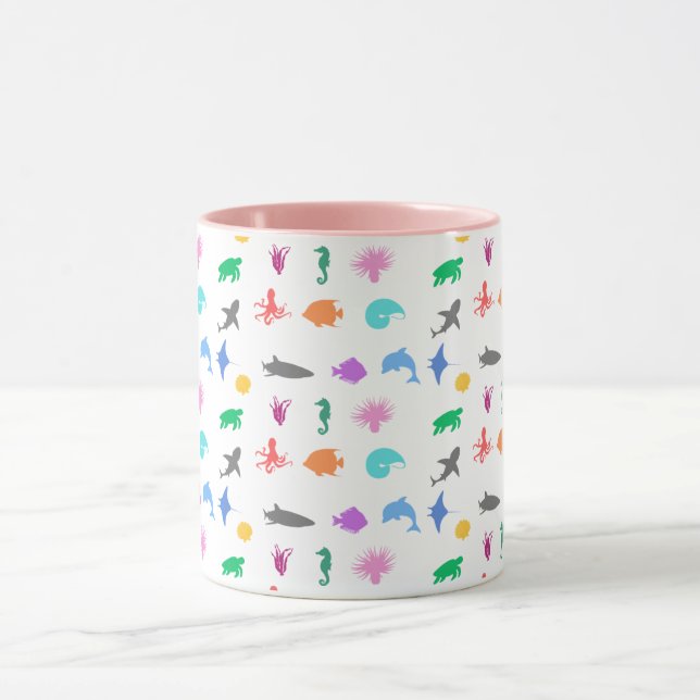 Marine animals patterned mug (Center)