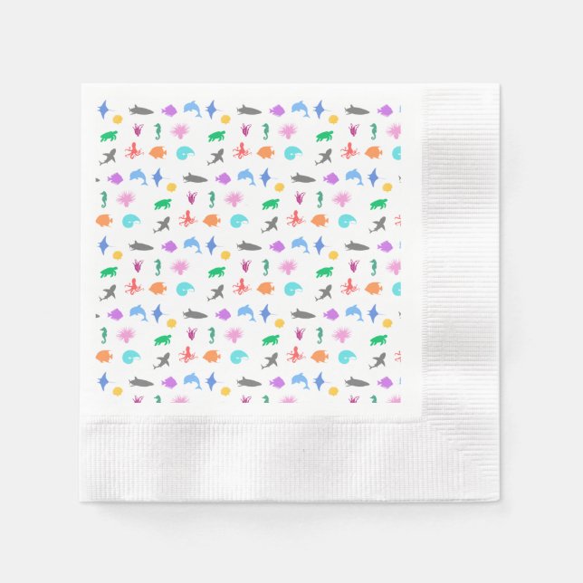 Marine animals patterned napkin (Front)