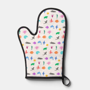 Marine animals patterned oven mitt
