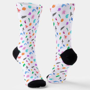 Marine animals patterned socks