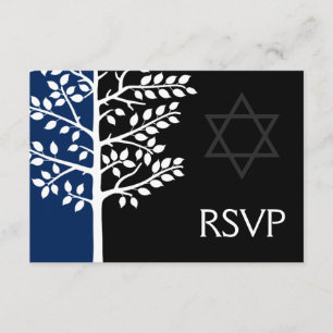 Marine Arbre noir de vie Barre Mitzvah RSVP