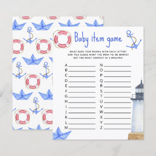Marine Baby Item Game. Baby Shower Game