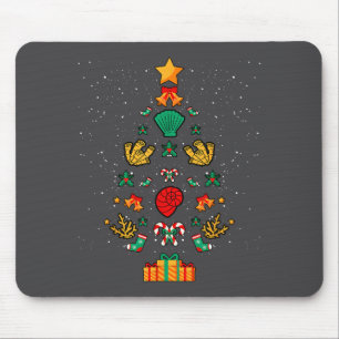 Marine Biologist Biology Seashells Corals Christma Mouse Pad