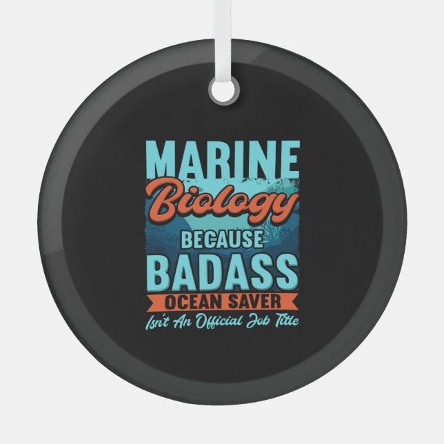 Marine Biologist Glass Ornament (Front)
