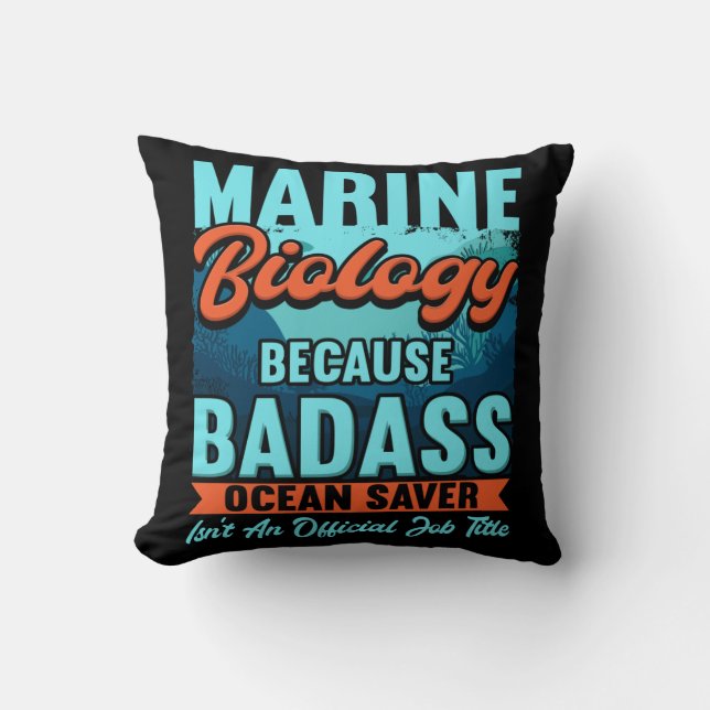 Marine Biologist Throw Pillow (Front)