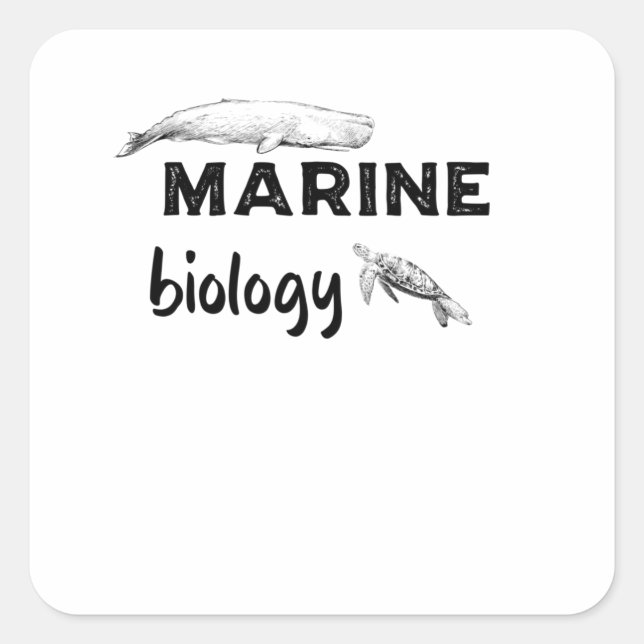 Marine Biology Square Sticker (Front)
