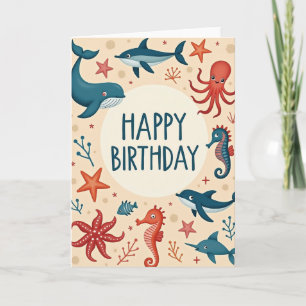 Marine Birthday Art Card