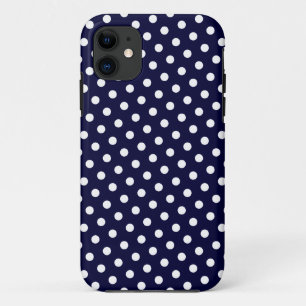 Marine bleu et blanc Polka Motif iPhone 5 Coque