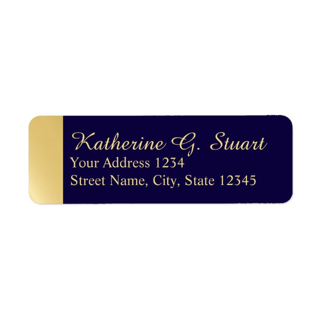 Marine Bleu et or Moderne Élégant (Devant)