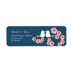 Marine Bleu et rose cerisier Fleur Printemps Maria