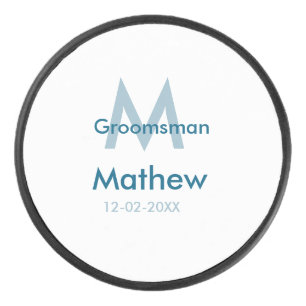 Marine bleu groomsman nom lettre date masculin par