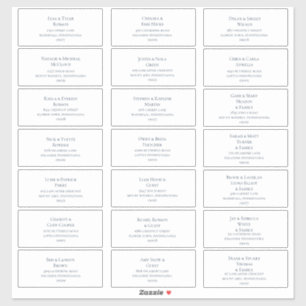 Marine Bleu sur blanc Mariage Étiquettes de adress