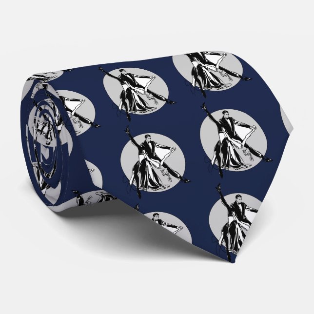 Marine Blue Ballroom Dancing Cravate (Roulé)