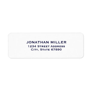 Marine Blue Classic Typographie Blanc Adresse de r