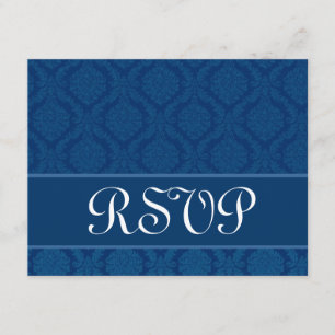 Marine Blue Diamond Mariage damassé RSVP Grand