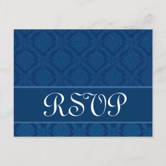 Marine Blue Diamond Mariage damassé RSVP Grand
