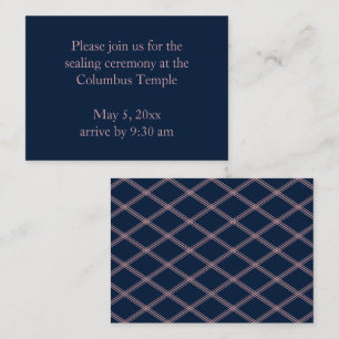 Marine Blue Diamonds Temple Sealing Invitation