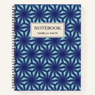 Marine Blue Fractal Pattern Notebook