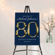 Marine Blue Gold 80e anniversaire Affiche de bienv