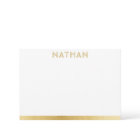 Marine Blue Gold Modern Bar Mitzvah Carte de remer