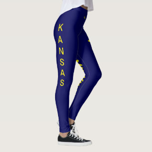 Marine Blue Kansas State Flower Leggings de tourne