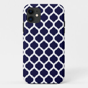 Marine Blue Marocain Motif iPhone 5 Coque