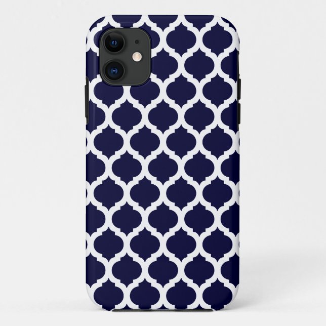 Marine Blue Marocain Motif iPhone 5 Coque (Dos)