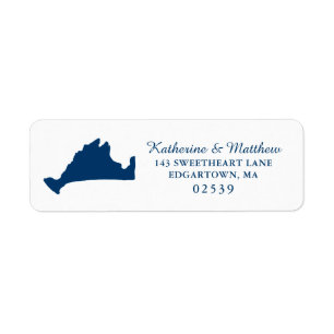 Marine Blue Marthas Vineyard Solid Map Mariage