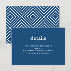Marine Blue Modern Bar Mitzvah II Invitation Inser