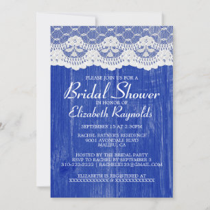 Marine Blue Pays dentelle nuptiale Invitations