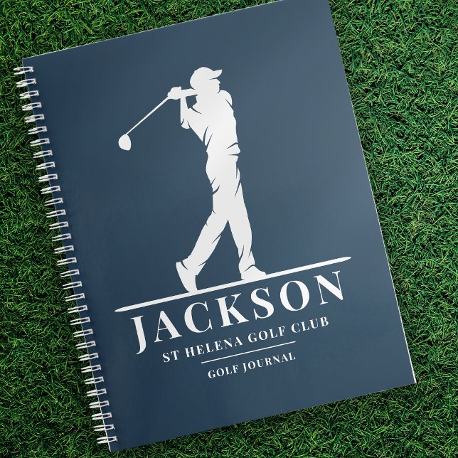 Marine Blue Personnalisé Monogram Golf Journal (Créateur téléchargé)