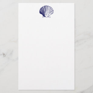 Marine Blue Seashell papeterie