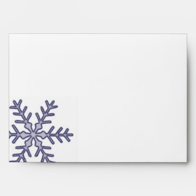 Marine Blue Snowflake Enveloppe de mariage hiverna (Devant)