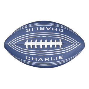 Marine Blue Stripes custom monogram football