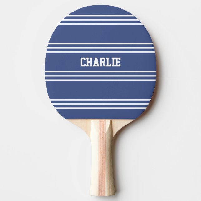 Marine Blue Stripes custom monogram paddle (Front)