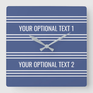 Marine Blue Stripes custom wall clock