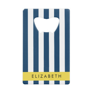 Marine Blue Stripes, Motif rayé, Votre nom