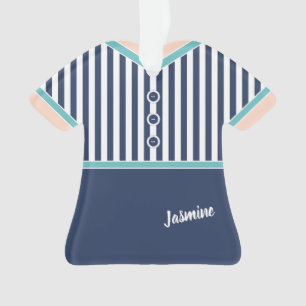 Marine Blue Stripes Turquoise Trim Athletic Tennis