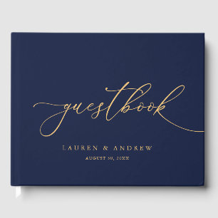 Marine Blue & Sunflower Gold 1 Mariage Livre d'or