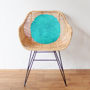 Marine Blue Water Colour Round Pillow