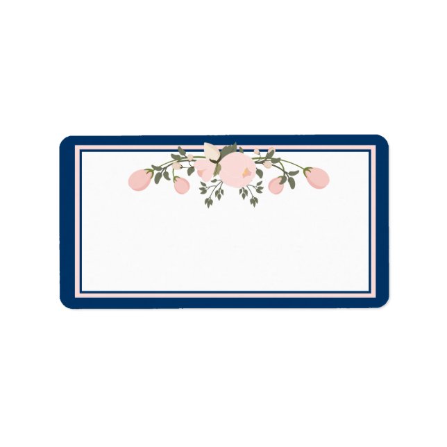 Marine & Blush - Étiquettes de adresse Mariage de  (Devant)