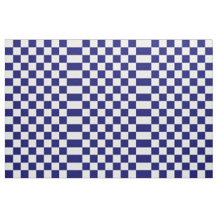 Marine Checkered et tissu géométrique blanc