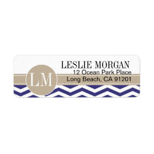 Marine chic du monogramme de Chevron