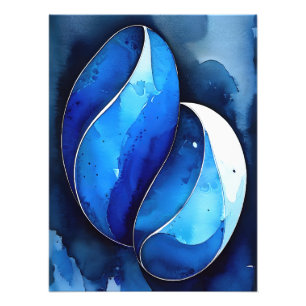 Marine Cobalt Curves Photo Print