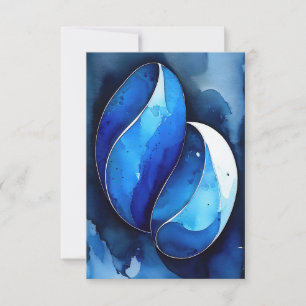 Marine Cobalt Curves Thank You Card